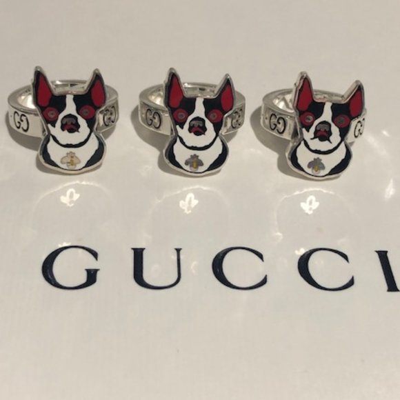 Gucci BOSCO & ORSO Silver 925 Boston Terrier Ring - Picture 6 of 6